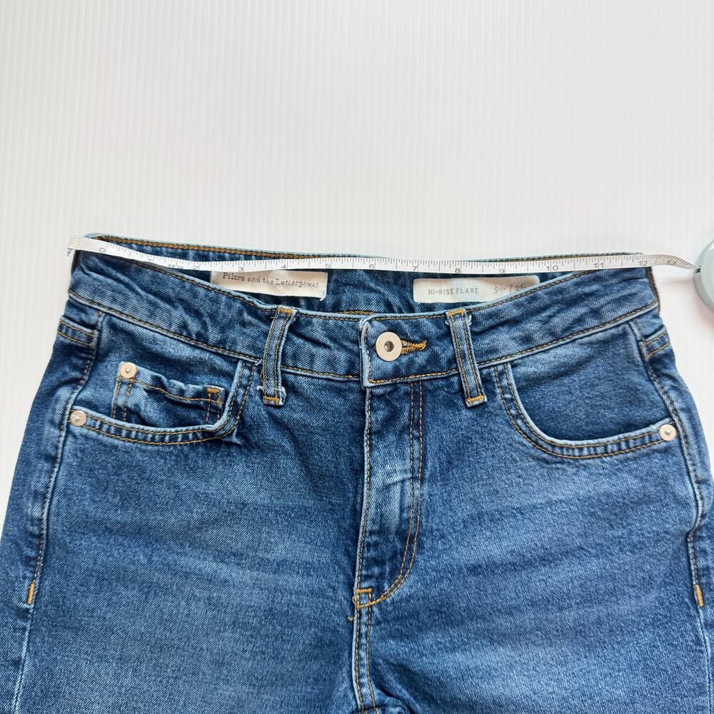 Anthropologie Pilcro Flare Jeans Women’s 26 Floral Embroidered Naturecore Boho - Picture 9 of 16